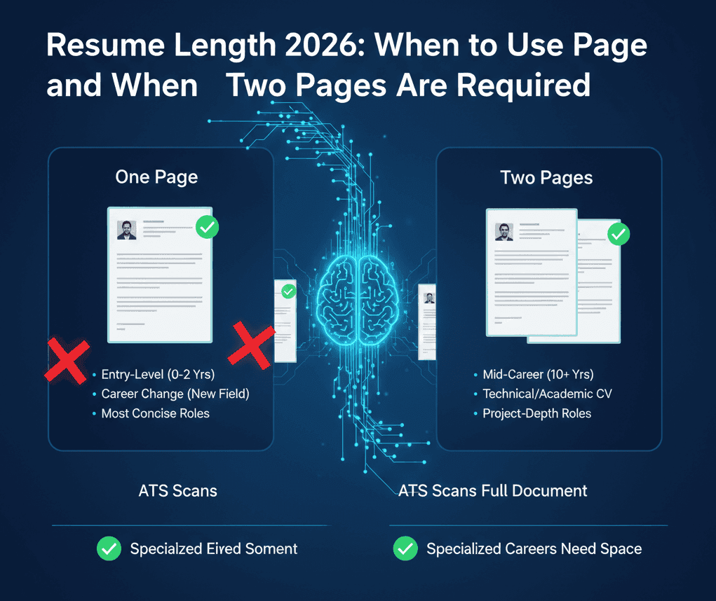 Resume Length 2026: When to Use One Page and When Two Pages Are Required
